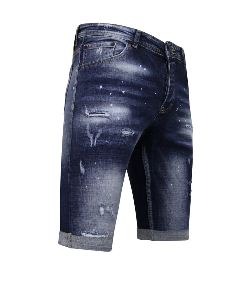 Local Fanatic Designershorts Med Paint Splatter Herr  Slim Fit -1072- Blå