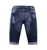 Local Fanatic Män Paint Splatter Stonewashed Short - Slim Fit -1077- Blå Local Fanatic Män Paint Splatter Stonewashed Short - Slim Fit -1077- Blå