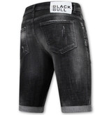 Local Fanatic Stonewashed Ripped Men's Short - Slim Fit -1085- Svart Local Fanatic Stonewashed Ripped Men's Short - Slim Fit -1085- Svart