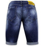 Local Fanatic Blue Ripped Shorts Herr  Slim Fit -1081- Blå