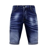 Local Fanatic Blue Ripped Shorts Herr  Slim Fit -1081- Blå