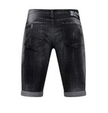 Local Fanatic Destroyed Shorts med Paint Splatter Herr Slim Fit -1086- Svart