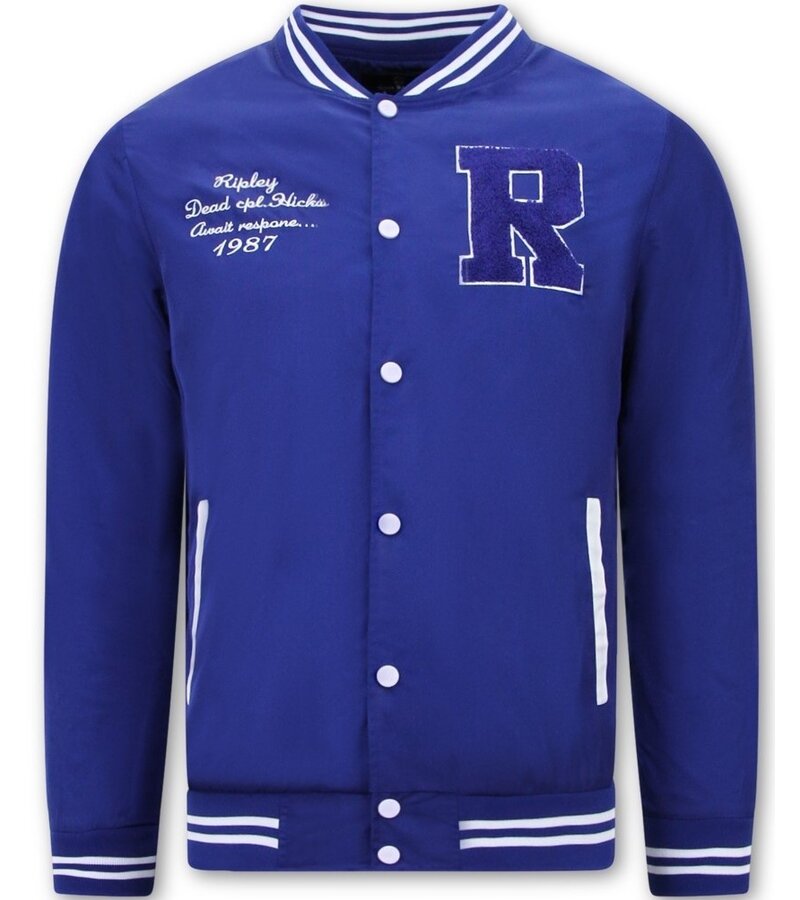 True Rise Sommar Baseball Jackor för män - Blå