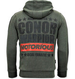 Local Fanatic Exklusiv träningsoverall män Conor Notorious Hoodie- Grön