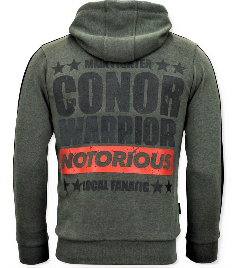 Local Fanatic Exklusiv träningsoverall män Conor Notorious Hoodie- Grön