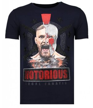 Local Fanatic Conor Notorious Warrior  Rhinestone T-shirt - Marinblå