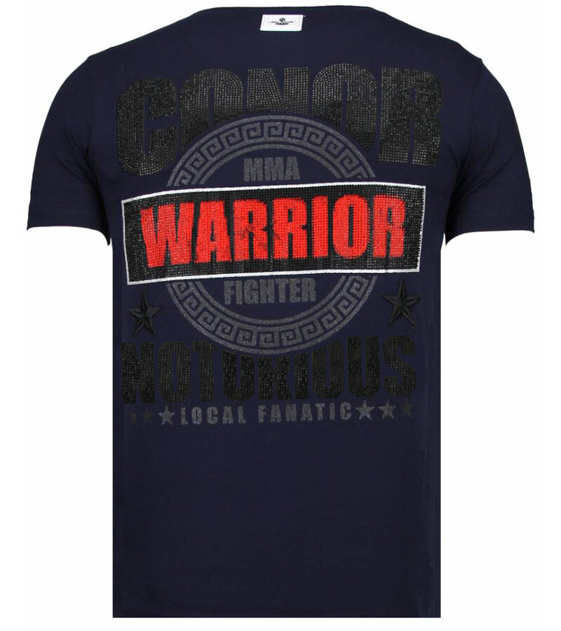 Local Fanatic Conor Notorious Warrior  Rhinestone T-shirt - Marinblå