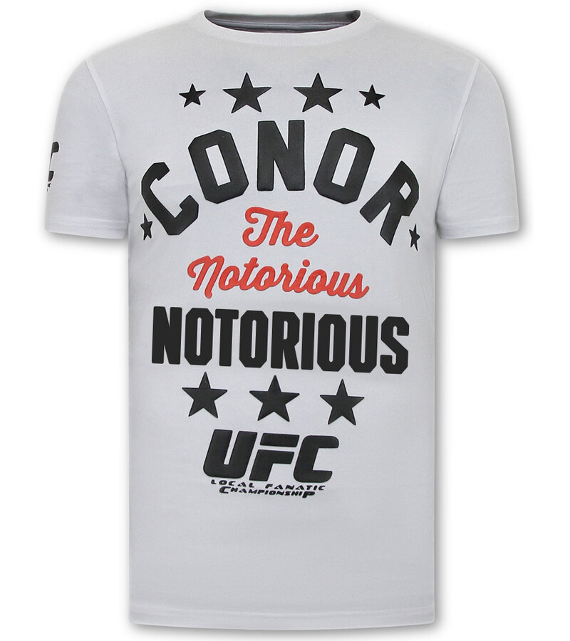 Local Fanatic The Notorious Conor Print Shirt Herr UFC - Vit