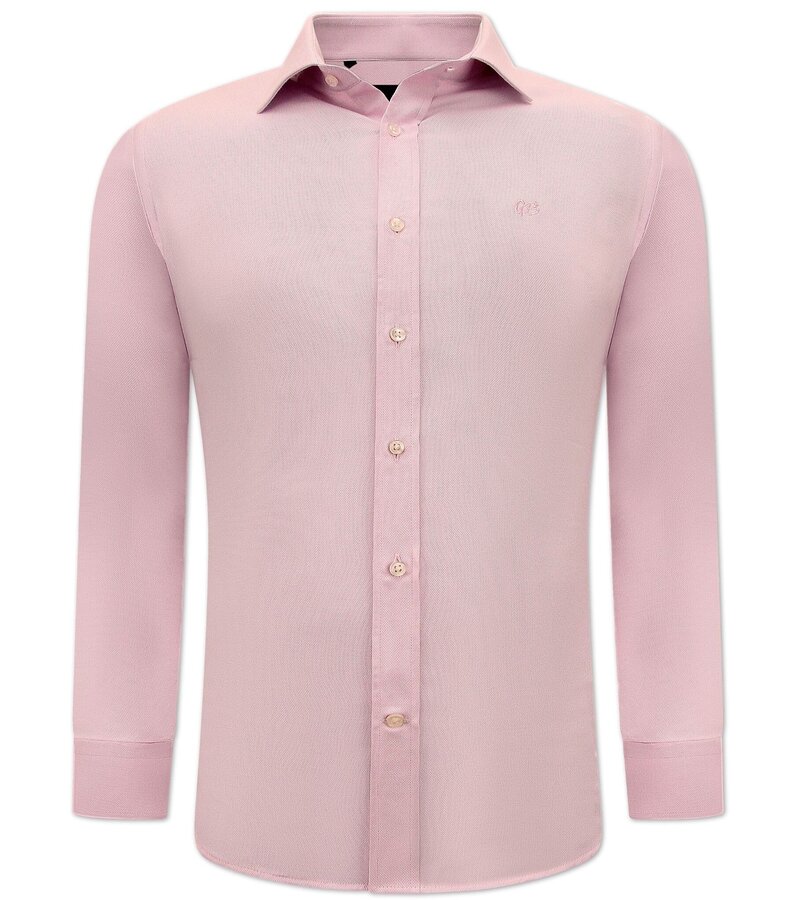 Gentile Bellini Enfärgade Oxford skjorta för män - Slim Fit - 3029 - Rosa
