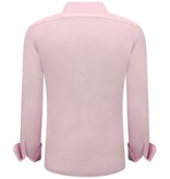 Gentile Bellini Enfärgade Oxford skjorta för män - Slim Fit - 3029 - Rosa