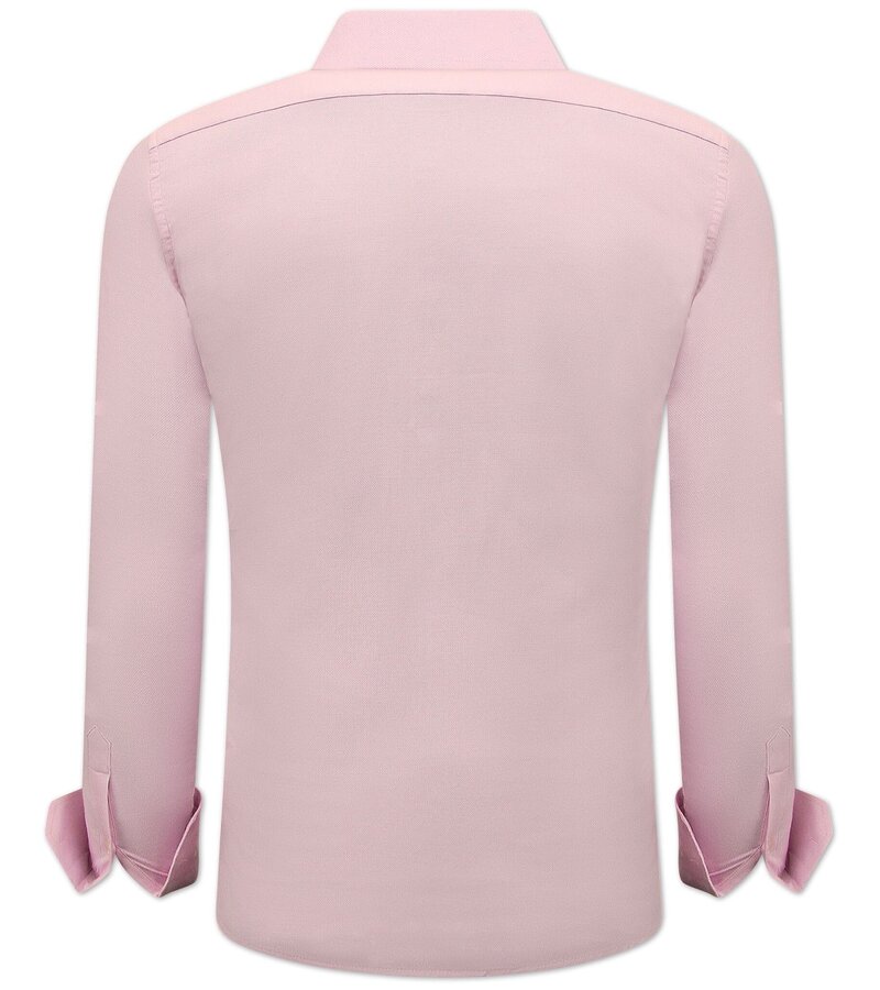 Gentile Bellini Enfärgade Oxford skjorta för män - Slim Fit - 3029 - Rosa