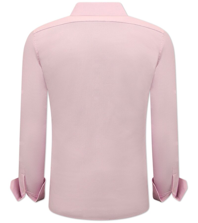 Gentile Bellini Enfärgade Oxford skjorta för män - Slim Fit - 3029 - Rosa