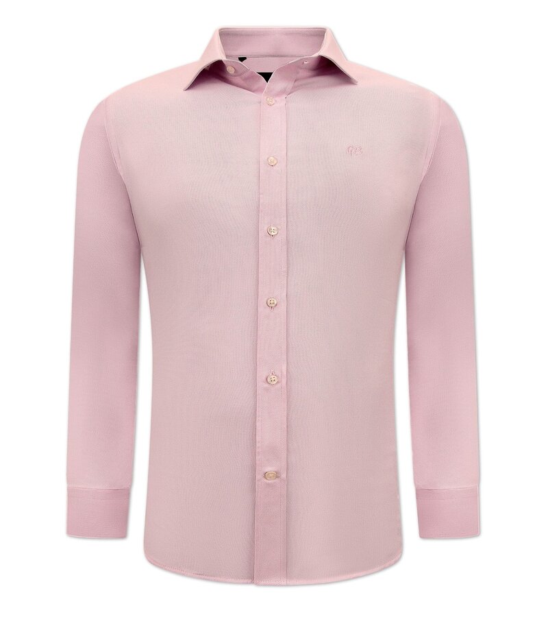 Gentile Bellini Enfärgade Oxford skjorta för män - Slim Fit - 3029 - Rosa