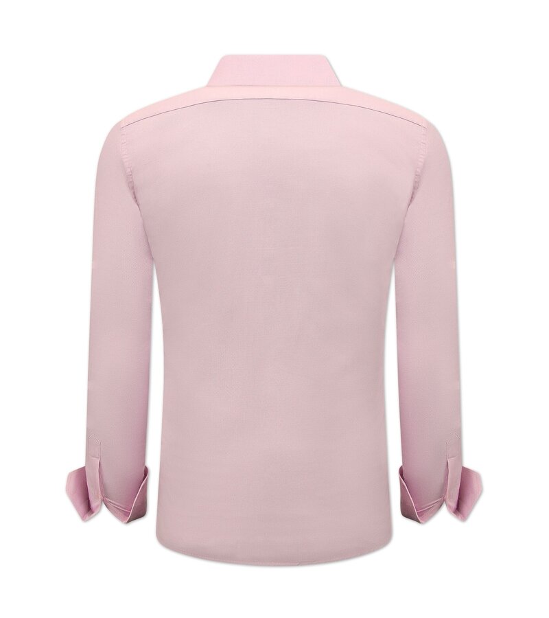 Gentile Bellini Enfärgade Oxford skjorta för män - Slim Fit - 3029 - Rosa