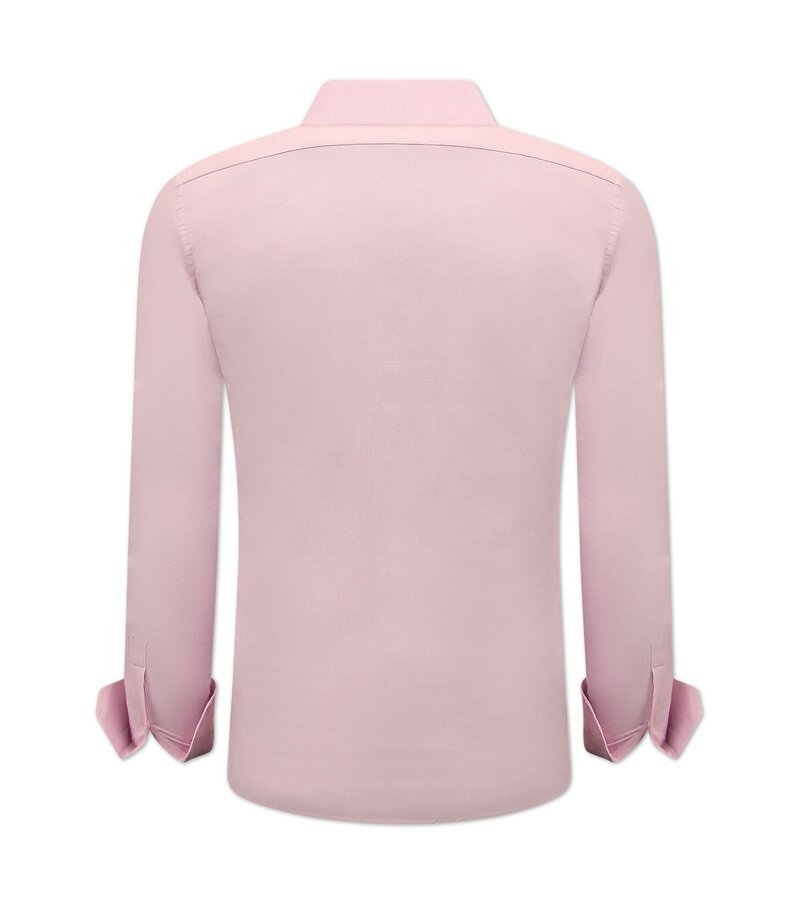 Gentile Bellini Enfärgade Oxford skjorta för män - Slim Fit - 3029 - Rosa