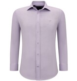 Gentile Bellini Herr Enfärgade Oxford Skjortor  - 3128 - Lila