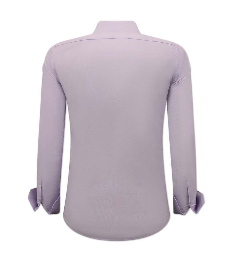 Gentile Bellini Herr Enfärgade Oxford Skjortor  - 3128 - Lila