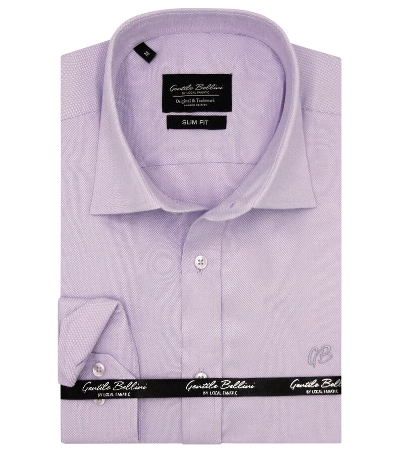 Gentile Bellini Herr Enfärgade Oxford Skjortor  - 3128 - Lila