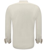 Gentile Bellini Snygga Enfärgade Skjortor För Herr - 3131 - Beige