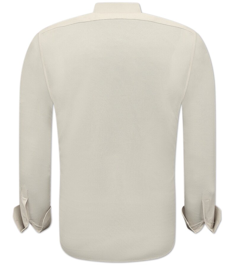 Gentile Bellini Snygga Enfärgade Skjortor För Herr - 3131 - Beige