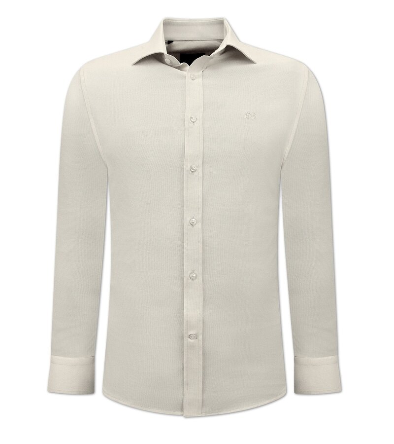 Gentile Bellini Snygga Enfärgade Skjortor För Herr - 3131 - Beige