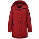 Fodrad Parkas Dam Lång Röd