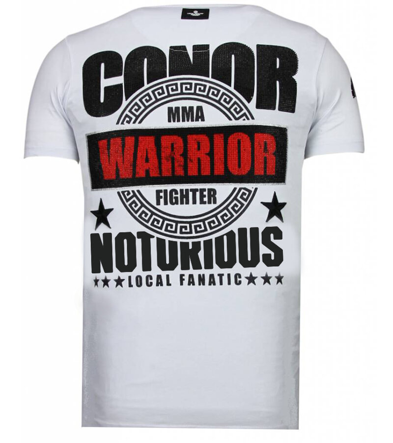 Local Fanatic Conor Notorious Warrior - Rhinestone T-shirt - Vit