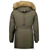 Just Key Vinterjackor Online Herr - Fake Fur Collar Parka - Grön