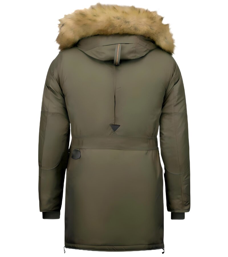 Just Key Vinterjackor Online Herr - Fake Fur Collar Parka - Grön