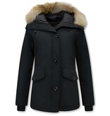 TheBrand Vinterjacka Kvinnors Kanada Kort - Parka Sidfickor - 503Z - Svart