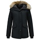 Vinterjacka Kvinnors Kanada Kort - Parka Sidfickor - 503Z - Svart