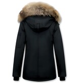 TheBrand Vinterjacka Kvinnors Kanada Kort - Parka Sidfickor - 503Z - Svart