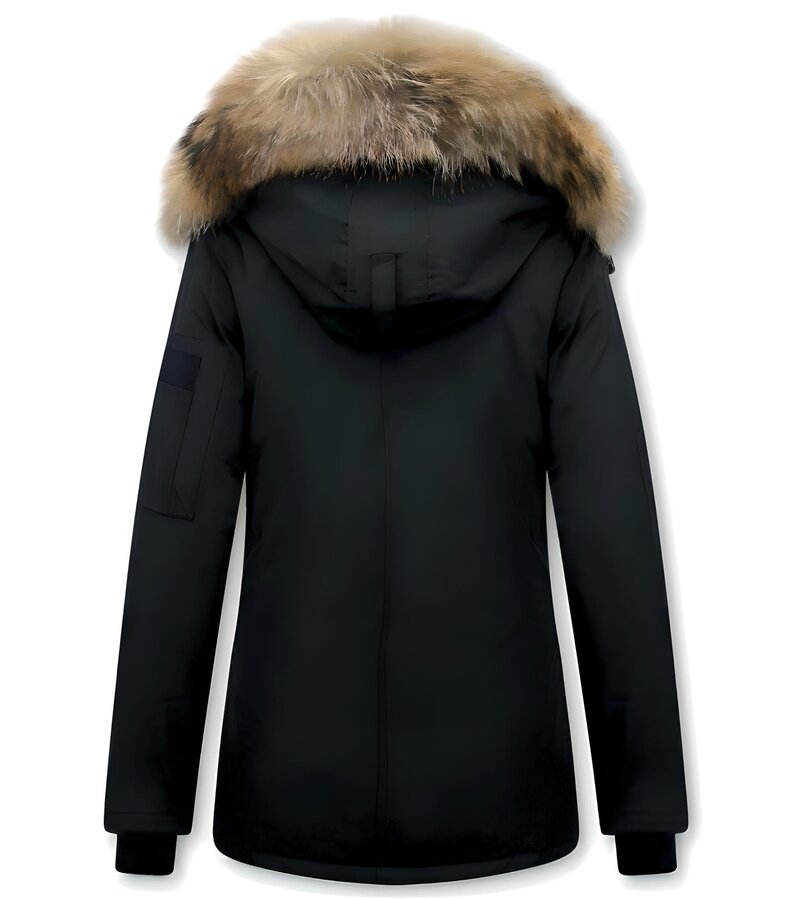 TheBrand Vinterjacka Kvinnors Kanada Kort - Parka Sidfickor - 503Z - Svart