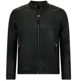 Enos Imitation skinnjacka män - Biker Jacket - ZMG-8120 - Svart