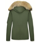 TheBrand Vinterjacka Kanada Kort - Kvinnors Parka Sidfickor - 503G - Grun