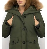 TheBrand Vinterjacka Kanada Kort - Kvinnors Parka Sidfickor - 503G - Grun