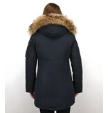 TheBrand Vinterjacka Kanada Lang - Parka Sidfickor Kvinnors - 505B - Blå