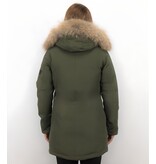 TheBrand Vinterjacka Kanada Lang - Kvinnors Parka Sidfickor - 505G - Grun