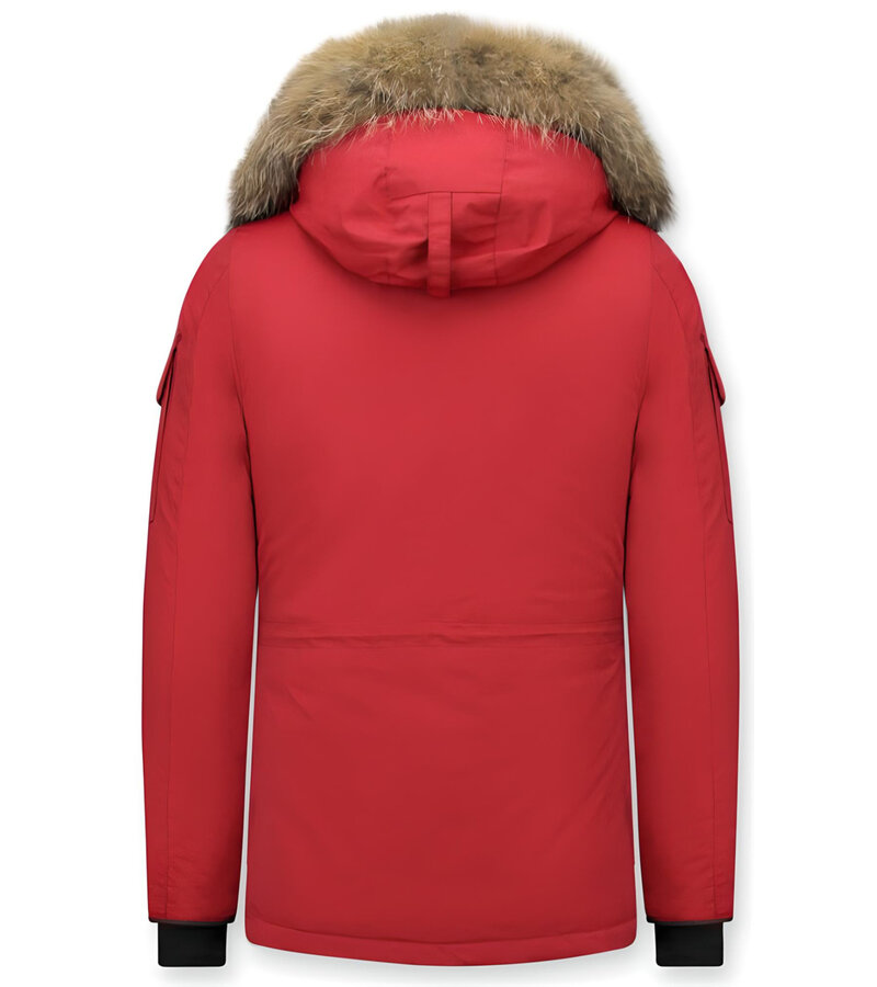 Matogla Vinterrock Medellängd - Pälskrage Parka Damer - 7603R - Röd