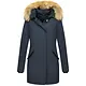 Pälsrock Med Stor Pälskrage - Damer Wooly Jacka Lang - WWL-B-P-B - Blå
