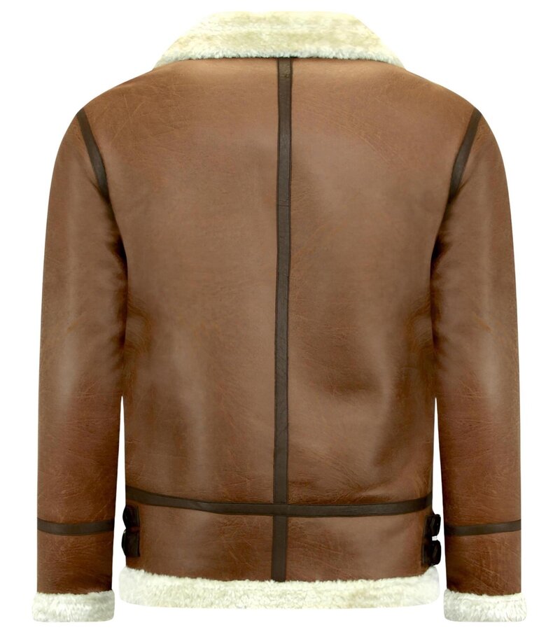 Enos Lammy Coat - Shearling Jacket - Brun