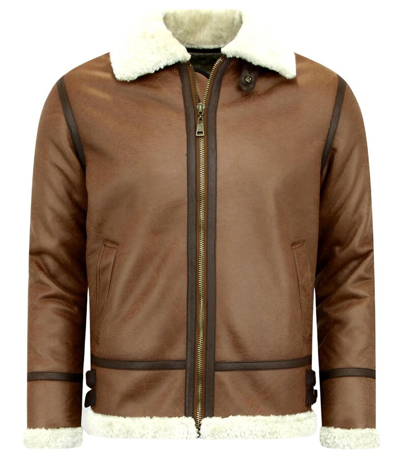 Enos Lammy Coat - Shearling Jacket - Brun