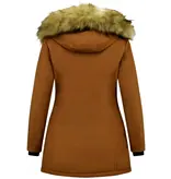 Matogla Parka Damer - äkta Pälskrage - Slim Fit - Brun
