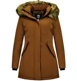 Matogla Parka Damer - äkta Pälskrage - Slim Fit - Brun