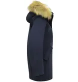 Matogla Parka Damer - äkta Pälskrage - Slim Fit - Blå