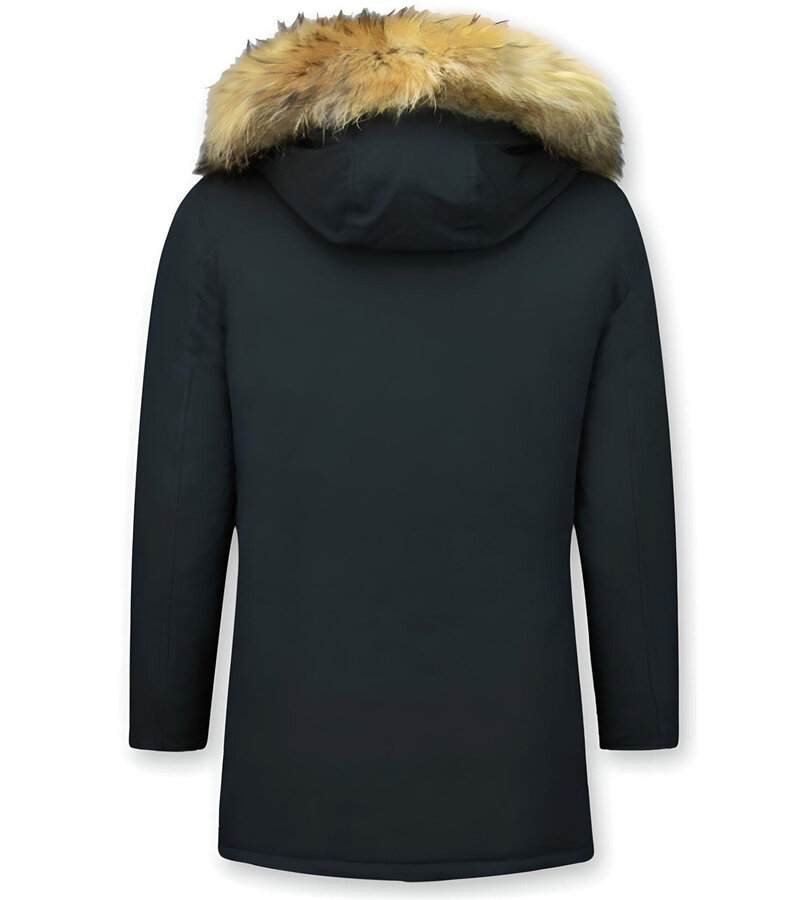 Enos Herr Vinter Jackor - Parkas Herr med Pälskrage - PI-7003Z - Svart