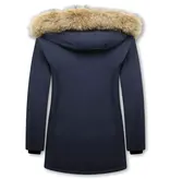 Matogla Parka Damer - Fuskpälskrage - Slim Fit - Blå