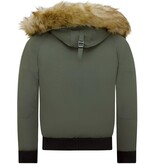 Enos Vinterjacka För Herr Kort - Fuskpälskrage - Grön Enos Vinterjacka För Herr Kort - Fuskpälskrage - Grön