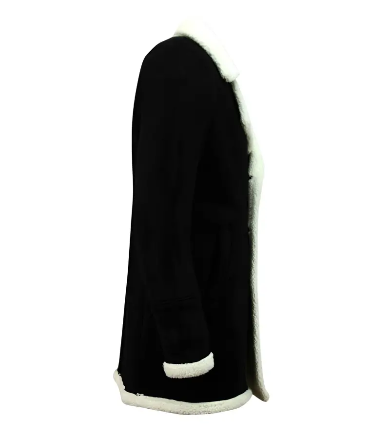 Enos Suede Shearling jacket - Lammy Coat Herr -  Svart