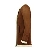 Frilivin Suede Shearling Coat  Camel Herr - Brun